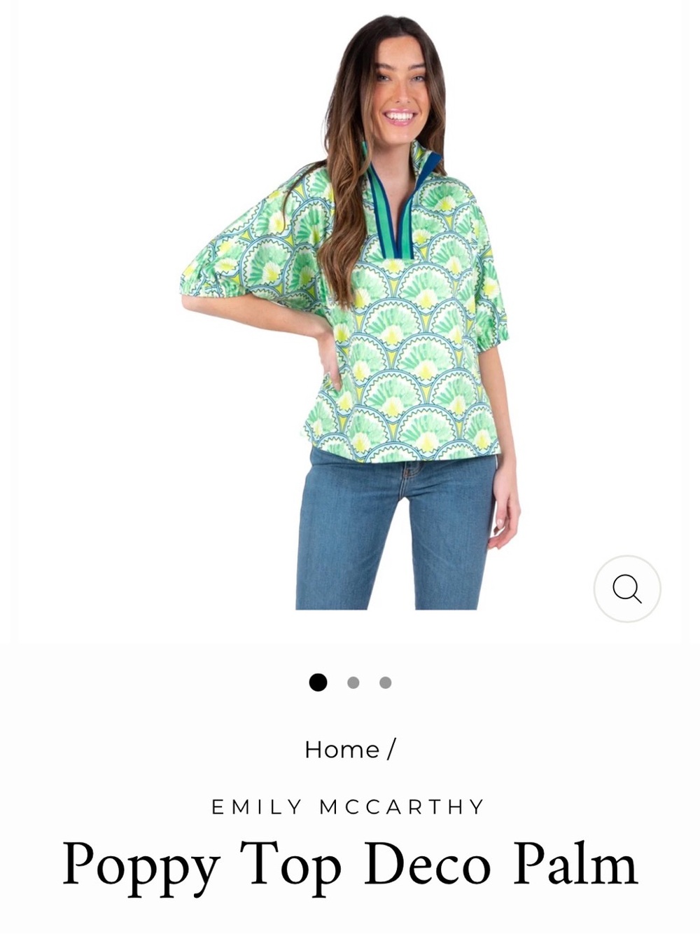 Poppy Top in Deco Palm Green